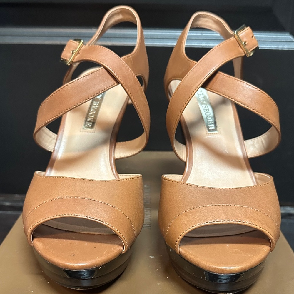 Audrey Brooke Tan Heeled Sandals